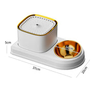 cat water fountain and feeder, view 3 - MRSLM