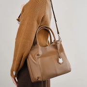 casual genuine leather shoulder tote bag, view 6 - MRSLM