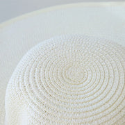Wide brim straw hat with bowknot, view 8 - MRSLM