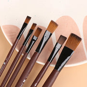 6-piece nylon artist paint brush set, view 2 - MRSLM