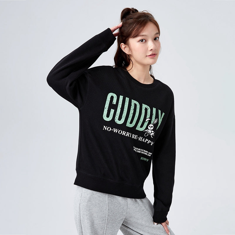 Distressed printed loose fleece sweatshirt, view 6 - MRSLM