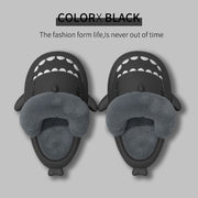 Fuzzy shark slippers with removable lining, view 11 - MRSLM