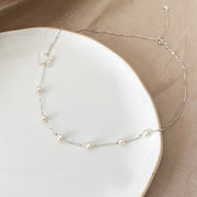 mother shell pearl necklace, view 2 - MRSLM