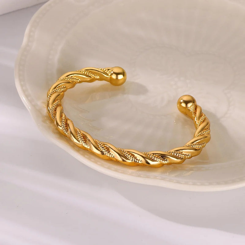 Twisted cuff bangle for women, view 6 - MRSLM