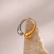 waterdrop open-end stainless steel ring, view 3 - MRSLM