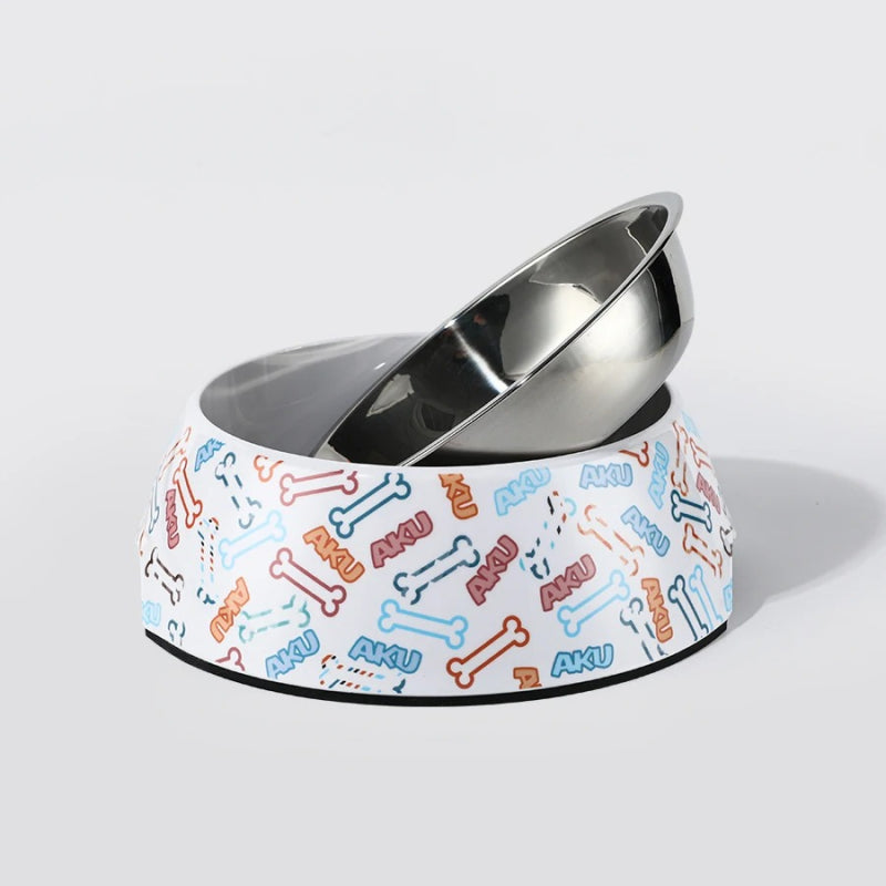 stainless steel anti-tip pet bowl, view 2 - MRSLM
