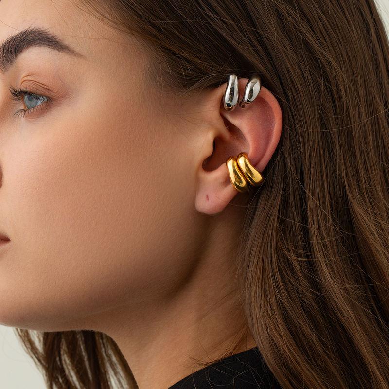 18k gold plated irregular ear clip, view 4 - MRSLM