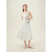 summer floral A-line midi dress, view 5 - MRSLM