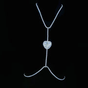 rhinestone chest sling necklace for women, view 3 - MRSLM
