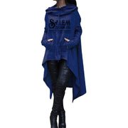 women's irregular hem hooded sweater, view 4 - MRSLM