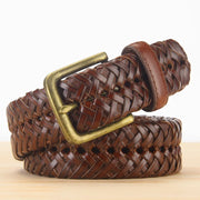 men's genuine leather braided belt, view 3 - MRSLM
