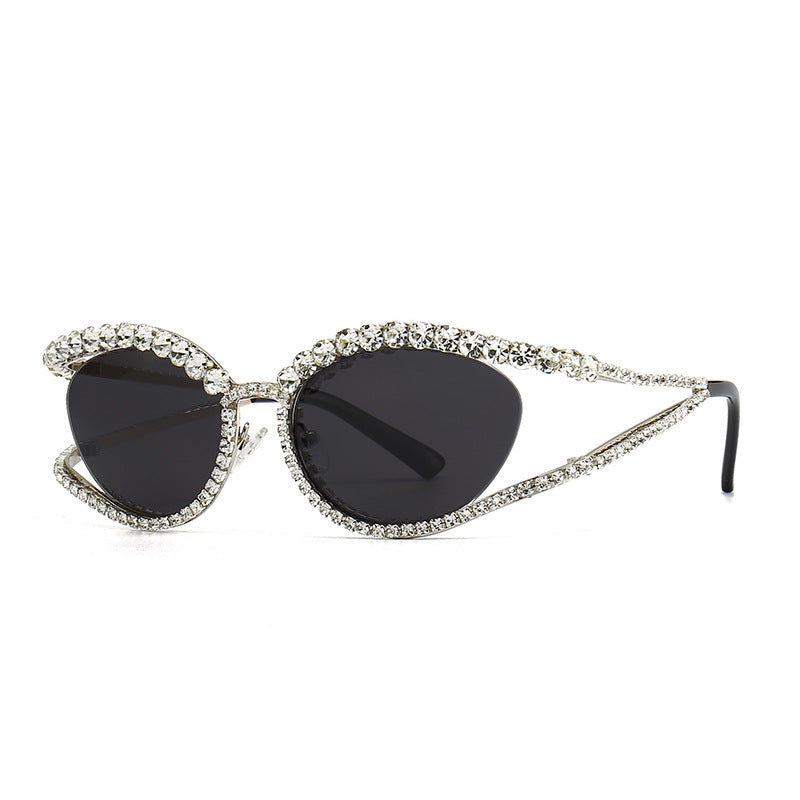 cat eye diamond sunglasses, view 3 - MRSLM