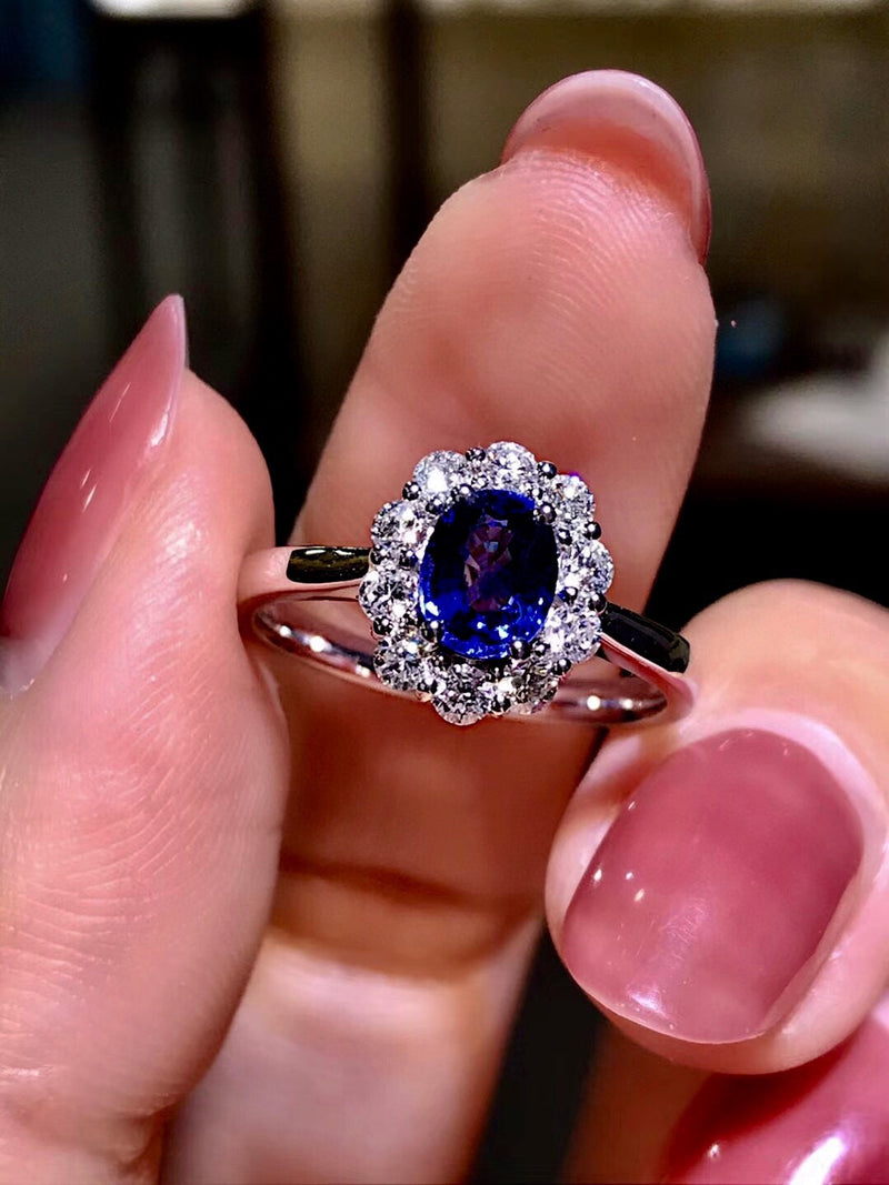 natural sapphire sterling silver ring, view 4 - MRSLM