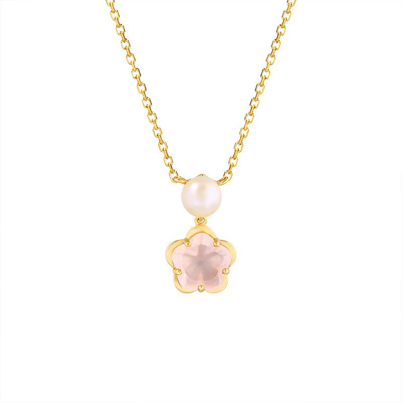 Women's flower crystal clavicle chain, view 5 - MRSLM