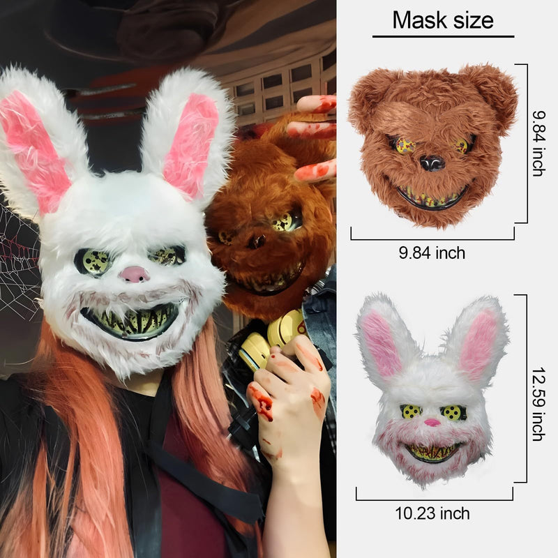 Halloween scary bear rabbit mask, view 4 - MRSLM