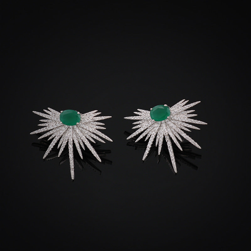 star heart zircon earrings, view 4 - MRSLM