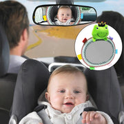 baby car mirror with plush animals, view 2 - MRSLM