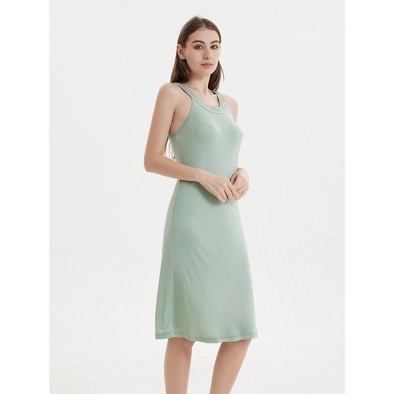 silk blend halterneck midi dress, view 26 - MRSLM