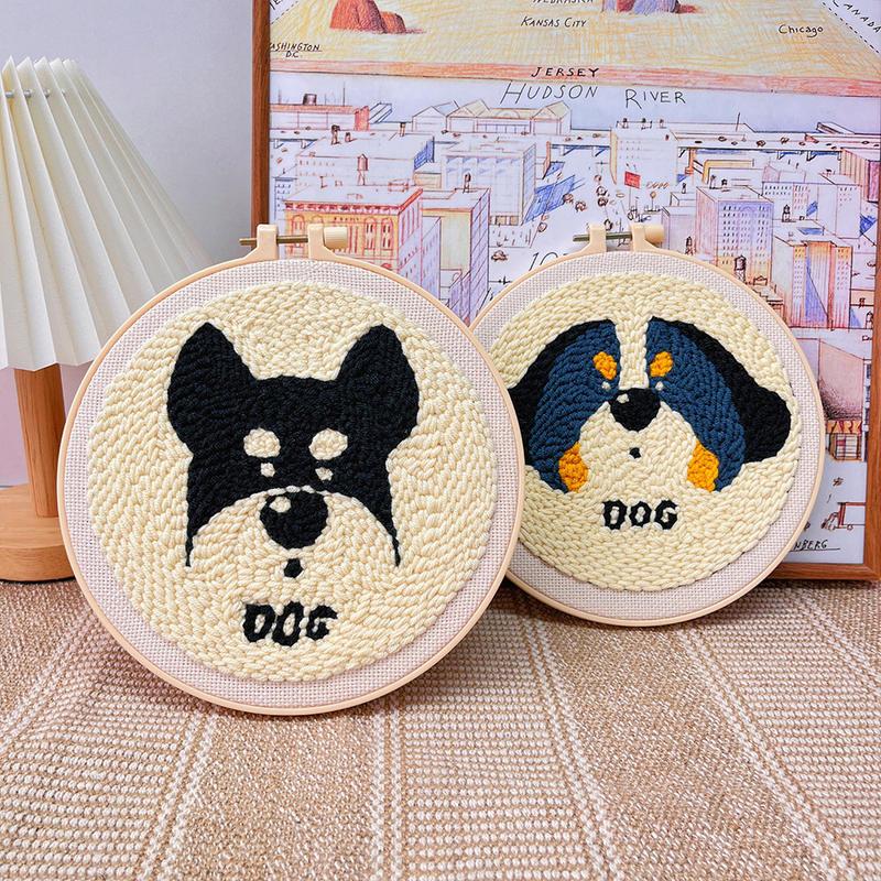 punch needle embroidery kit dog pattern - MRSLM