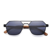 polarized wood frame sunglasses, view 8 - MRSLM