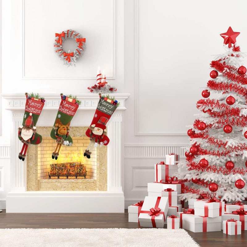 Big 3D plush Christmas stocking, view 3 - MRSLM