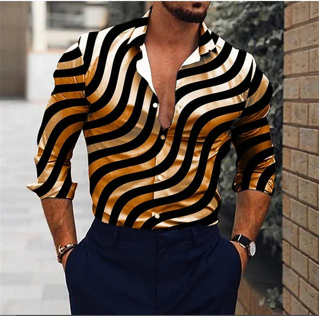 men's 3D flower print shirt, view 7 - MRSLM