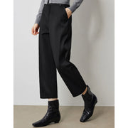 women's ankle-length black casual pants, view 2 - MRSLM