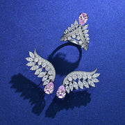 silver crown feather ring, view 4 - MRSLM
