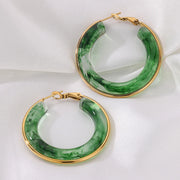 Acrylic gradient hoop earrings for women, view 8 - MRSLM