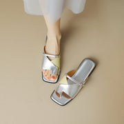 women's leather summer slippers, view 23 - MRSLM