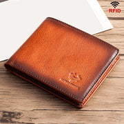 genuine leather bifold wallet, view 5 - MRSLM