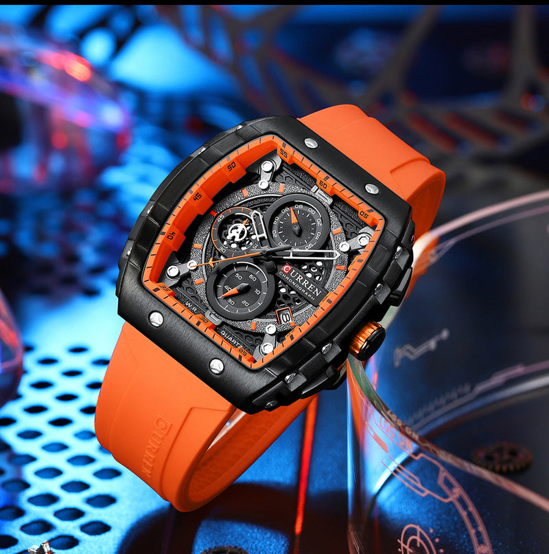 men's six-hand quartz sports watch, view 4 - MRSLM