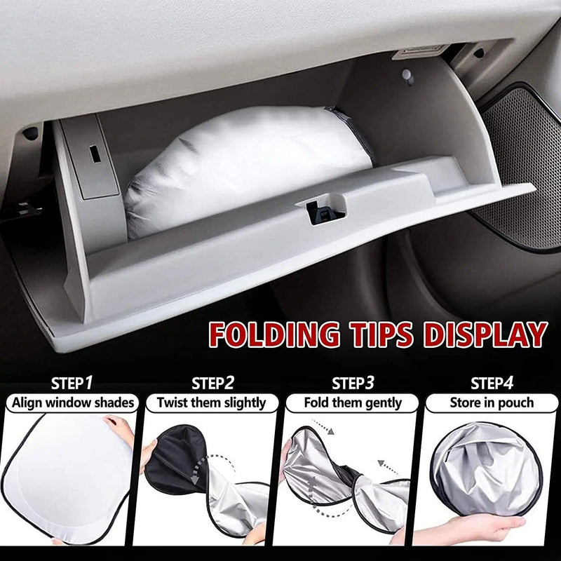 compact silver-coated car sunshade, view 7 - MRSLM