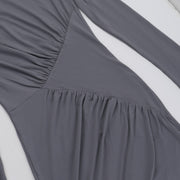 women's gray high waist dress, view 7 - MRSLM