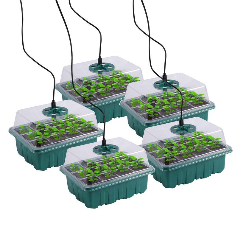 seed starter tray kit with led grow lights, view 5 - MRSLM