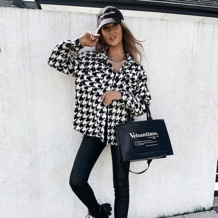Women's plaid shirt jacket, view 4 - MRSLM