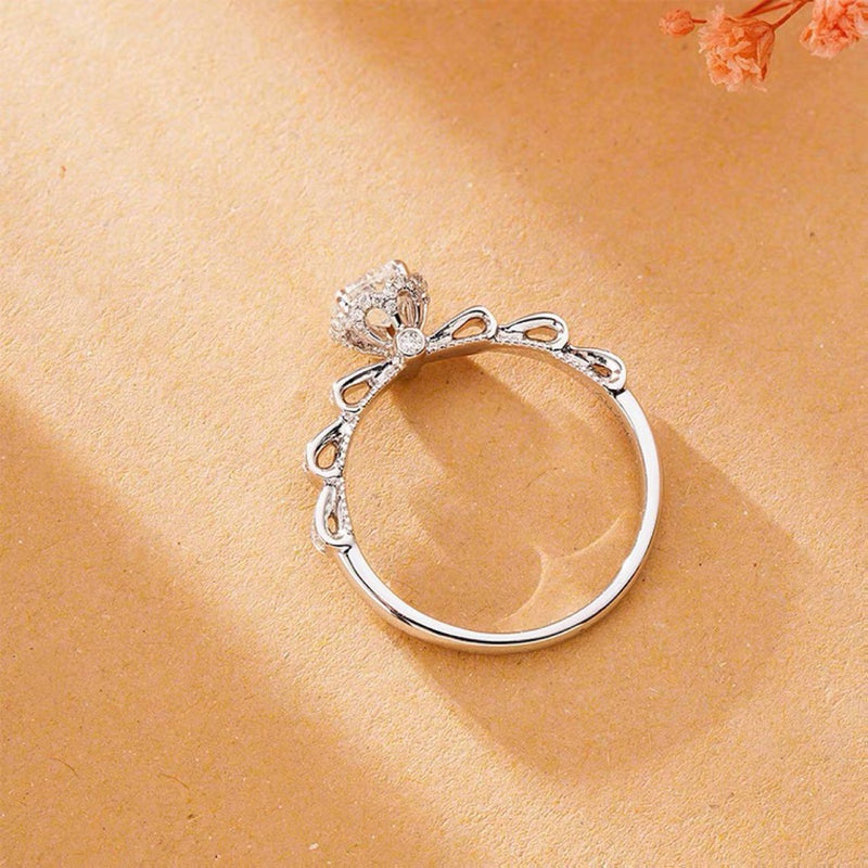 bow moissanite wedding ring, view 7 - MRSLM