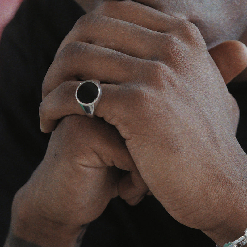 sterling silver agate ring, view 3 - MRSLM