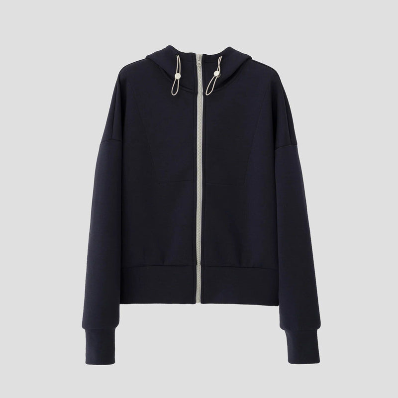 short hooded drawstring sweatshirt, view 3 - MRSLM