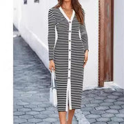 Striped mid-length dress, view 7 - MRSLM