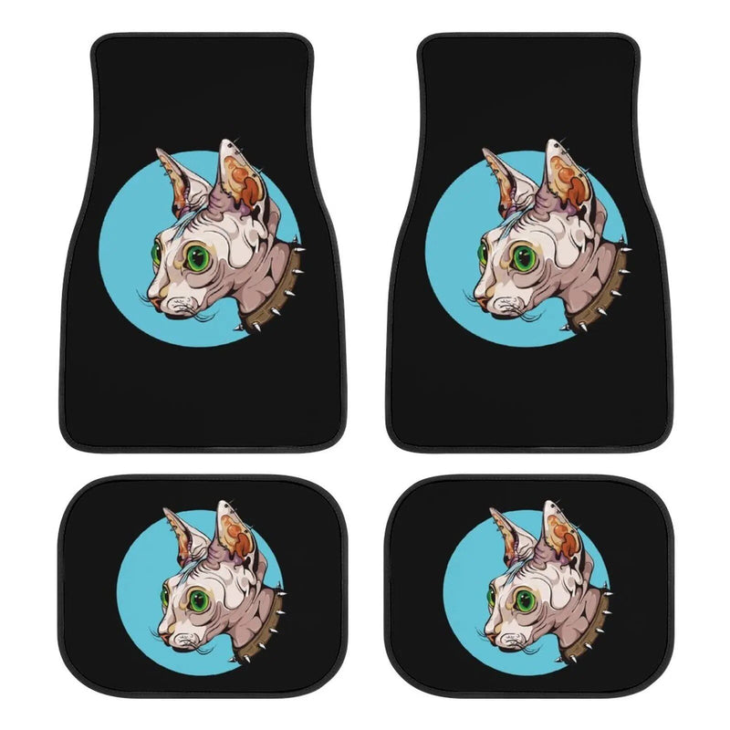 Sphynx cat print car floor mat set, view 9 - MRSLM