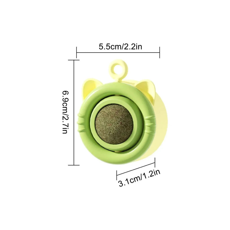 rotating catnip ball toy, view 2 - MRSLM