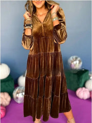 women's loose velvet dress, view 6 - MRSLM