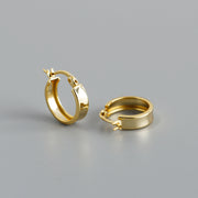 women's wide flat round hoop earrings, view 5 - MRSLM