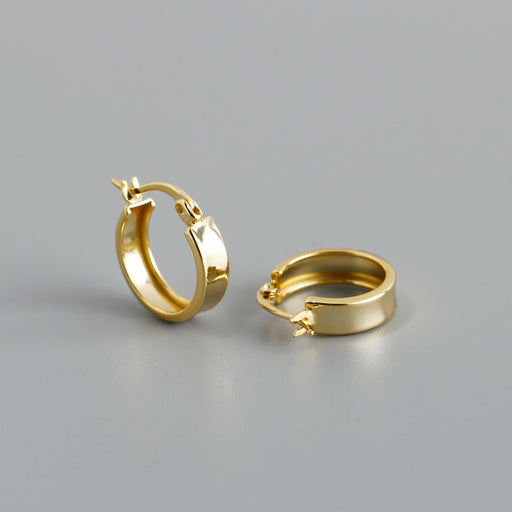 women's wide flat round hoop earrings, view 5 - MRSLM
