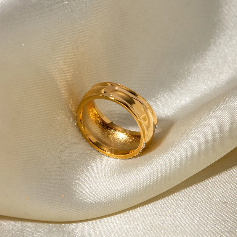 gold plated rhinestone ring, view 6 - MRSLM
