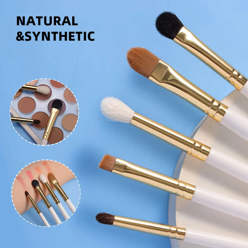 white eyeshadow brush set, view 4 - MRSLM
