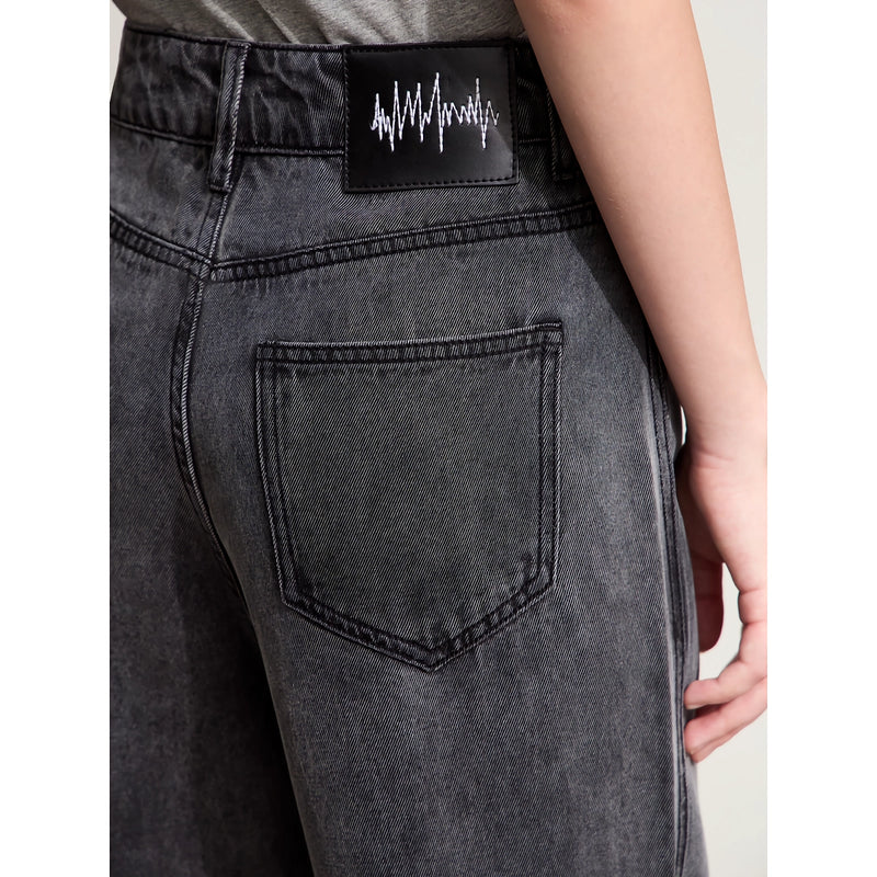 Minimalist High Waist Women's Baggy Jeans – Vintage Lyocell Straight Pants