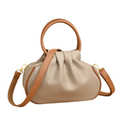 large pleated leather crossbody bag, view 8 - MRSLM
