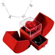 Preserved rose apple gift box with necklace, view 5 - MRSLM